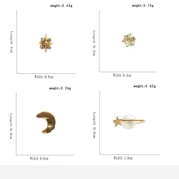 💙Star Stud Earrings Sterling silver Post - Picture 6 of 8